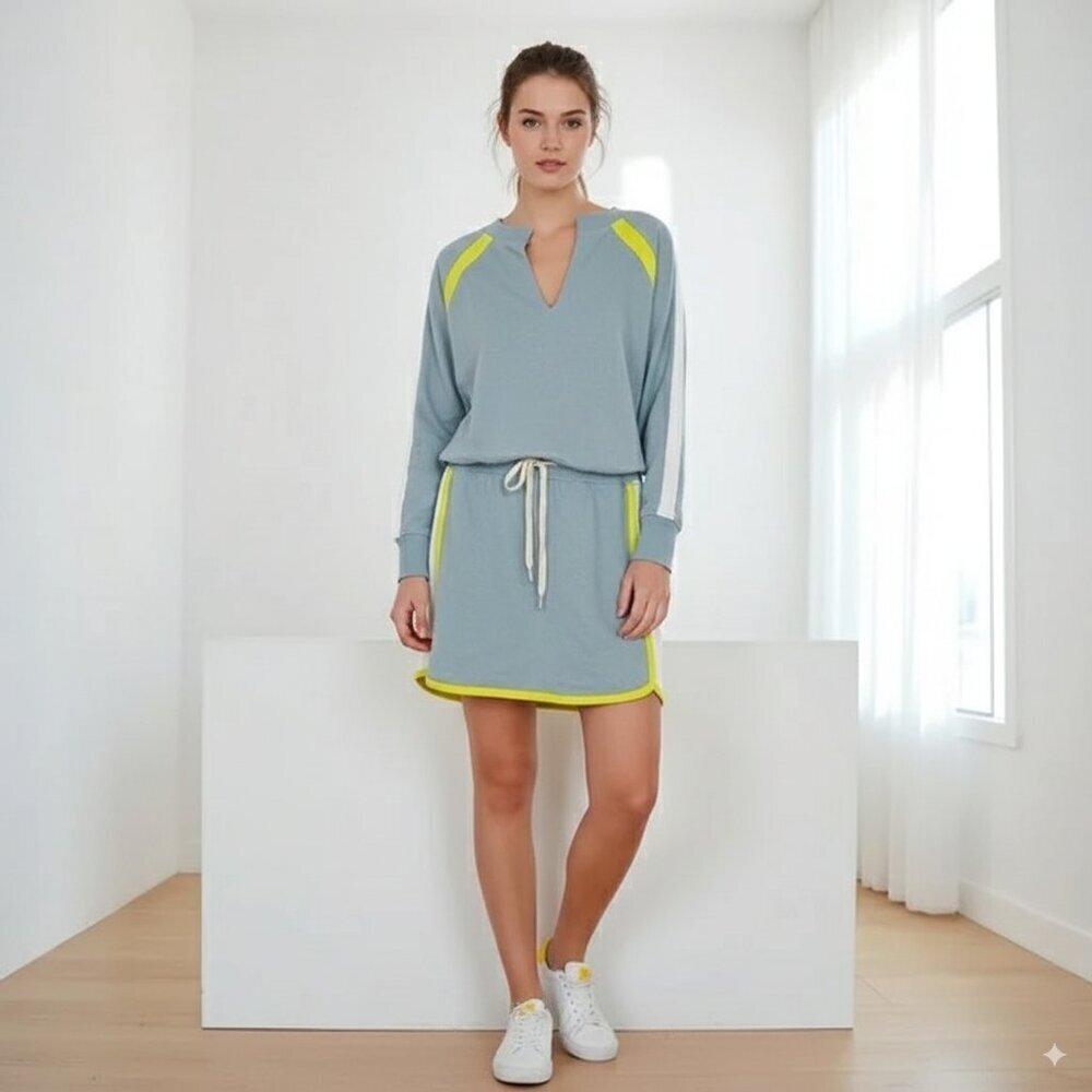 n:Philanthropy Leanna Sweatshirt & Skirt& Short set in Slate Multi